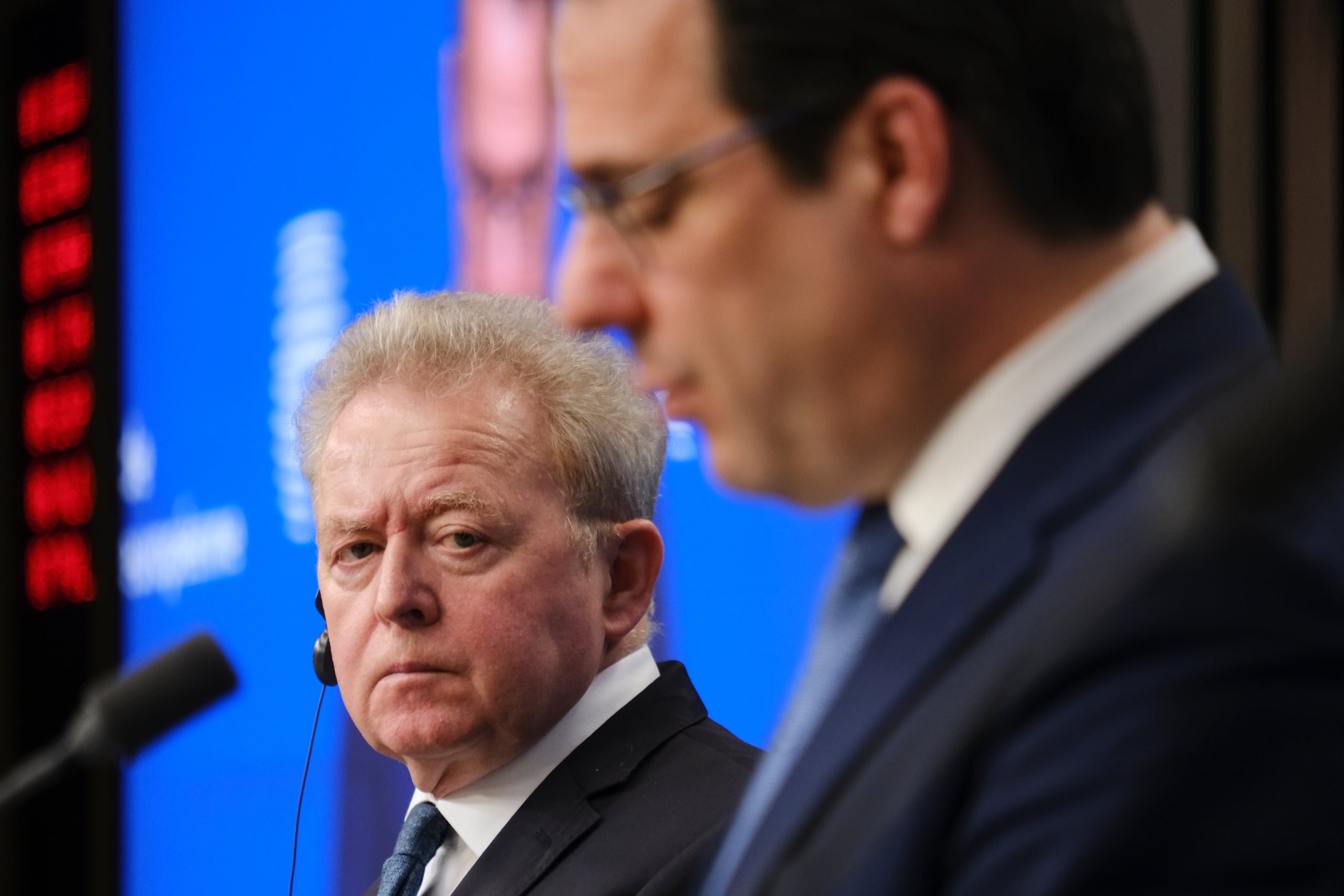 El ministro de Agricultura de Bélgica, David Clarinval, y el comisario de Agricultura, Janusz Wojciechowski, en la rueda de prensa posterior al Consejo de Agricultura / ACN