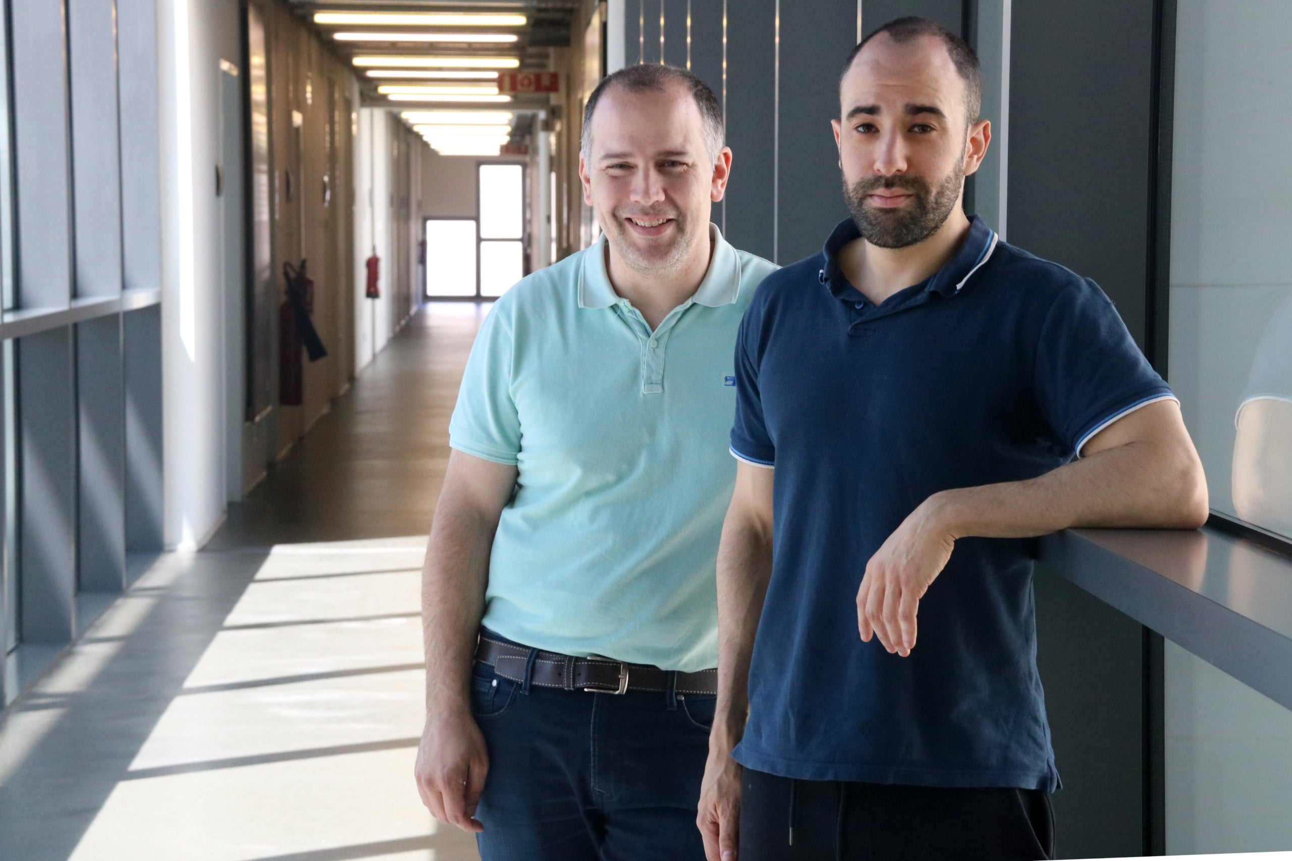 Els CEO i CTO de Napptilus Battery Labs, Jordi Aibar i Daniel Rueda, després d'una entrevista amb l'ACN / Gemma Sánchez