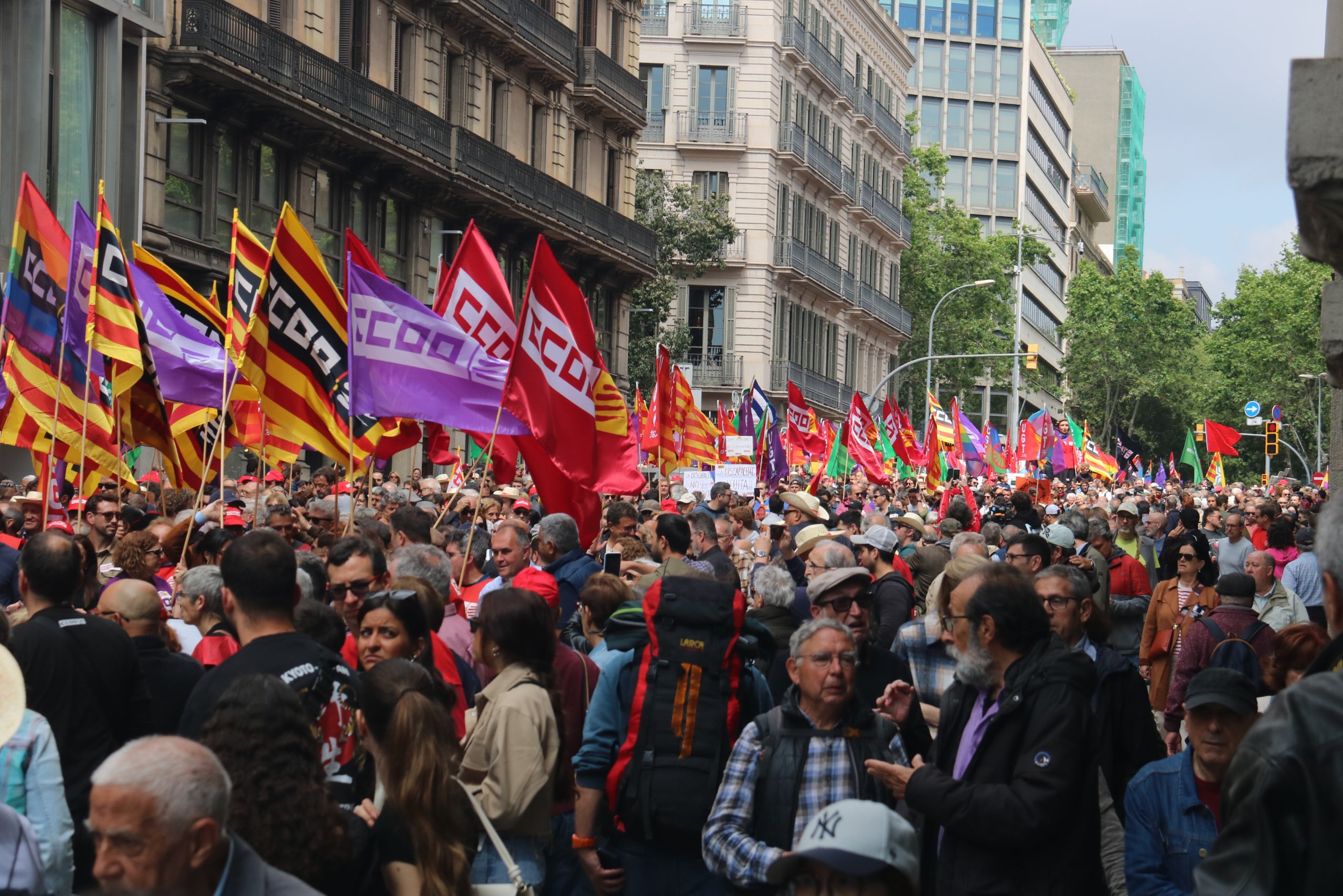 Participants a la manifestació del Primer de Maig a Barcelona / ACN (Pol Solà)