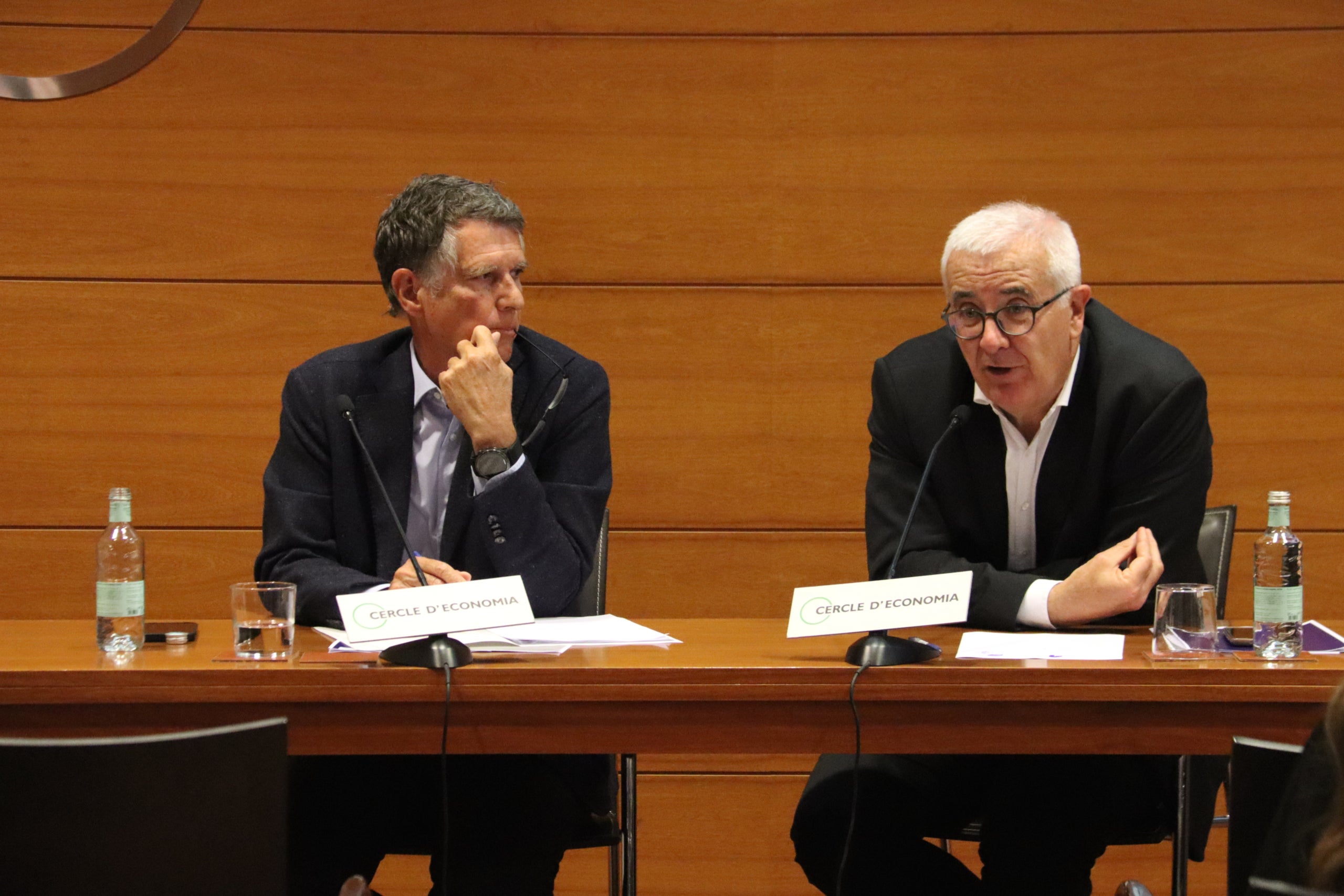 El president del Cercle d'Economia, Jaume Guardiola, i el director general, Miquel Nadal / ACN