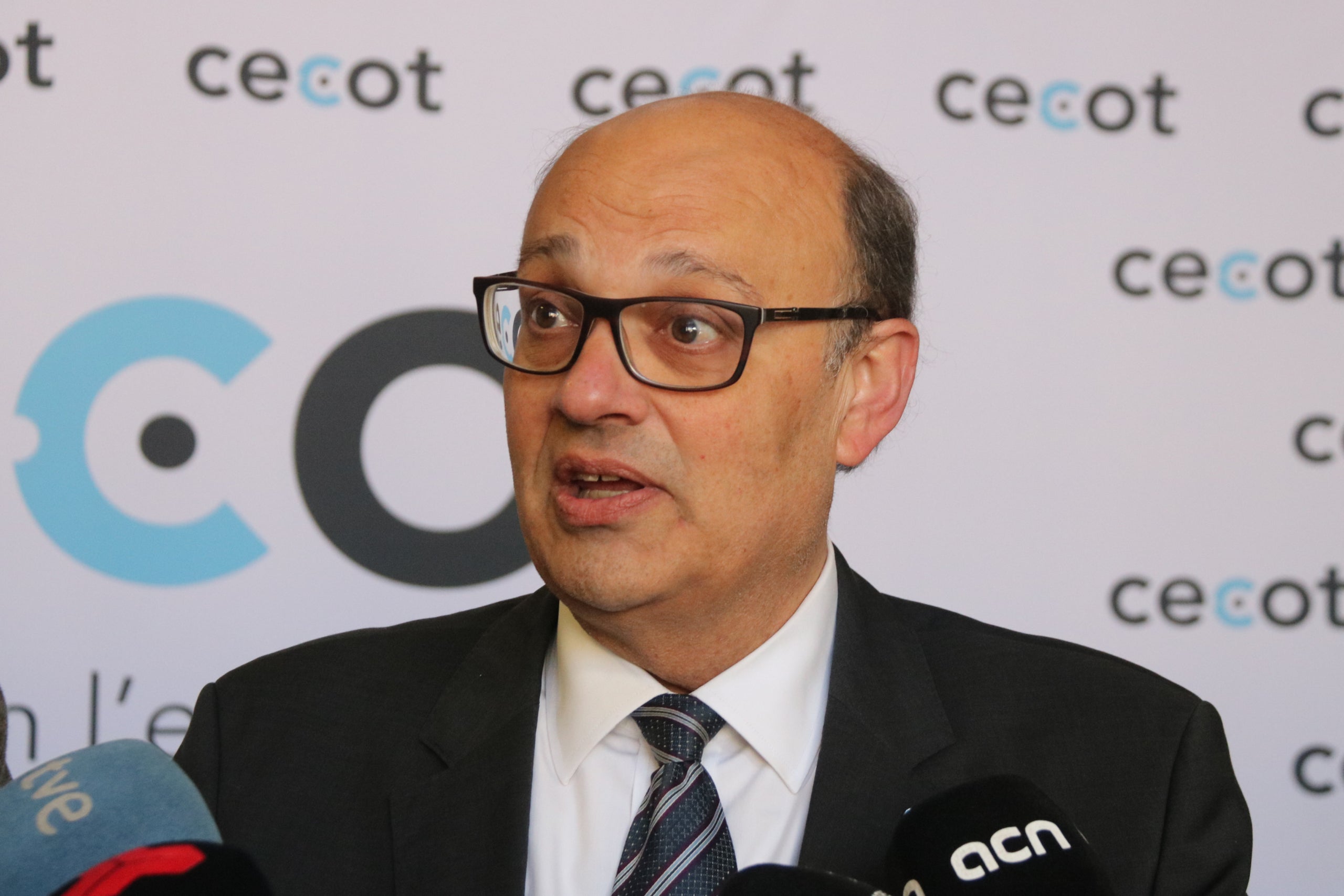 El president de Cecot, Xavier Panés, en una atenció als mitjans | Gemma Sánchez Bonel (ACN)