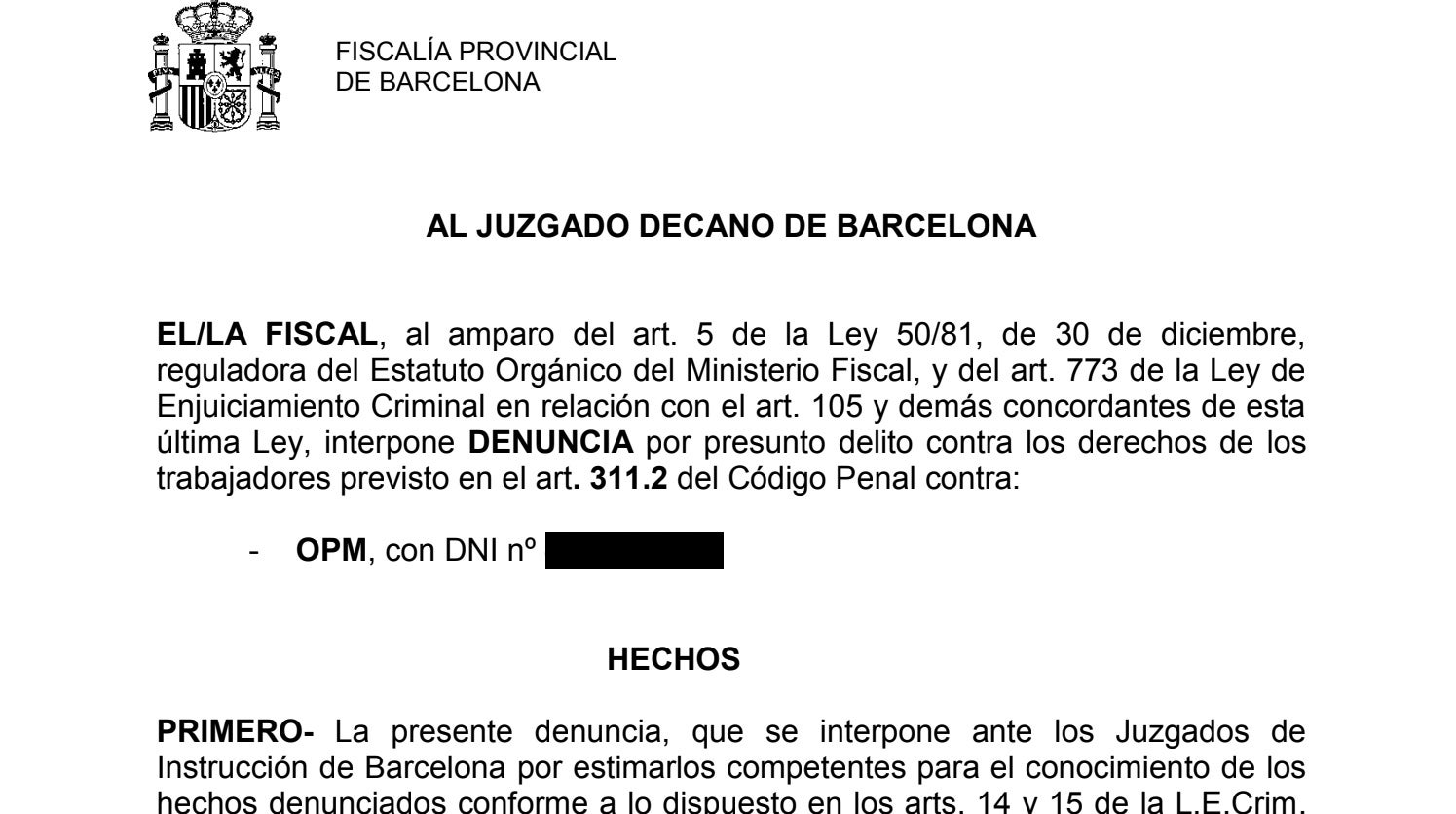 La denúncia de fiscalia al ceo de Glovo/QS