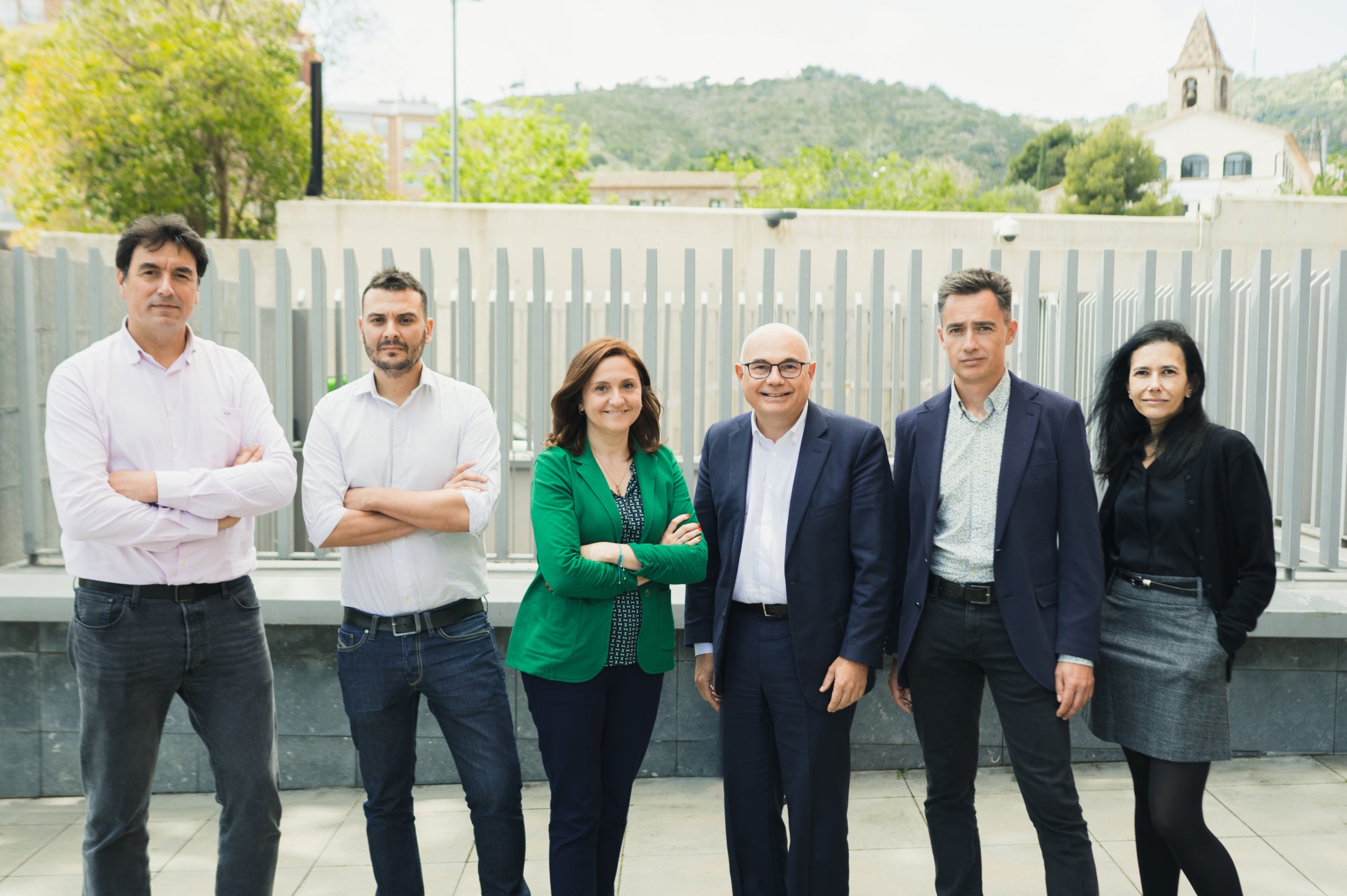 Imatge de Xavier Barril, Carles Galdeano, Esther Riambau, Josep Tabernero, Héctor G. Palmer i Isabel Puig, fundadors d'Oniria Therapeutics / Oniria Terapeutics