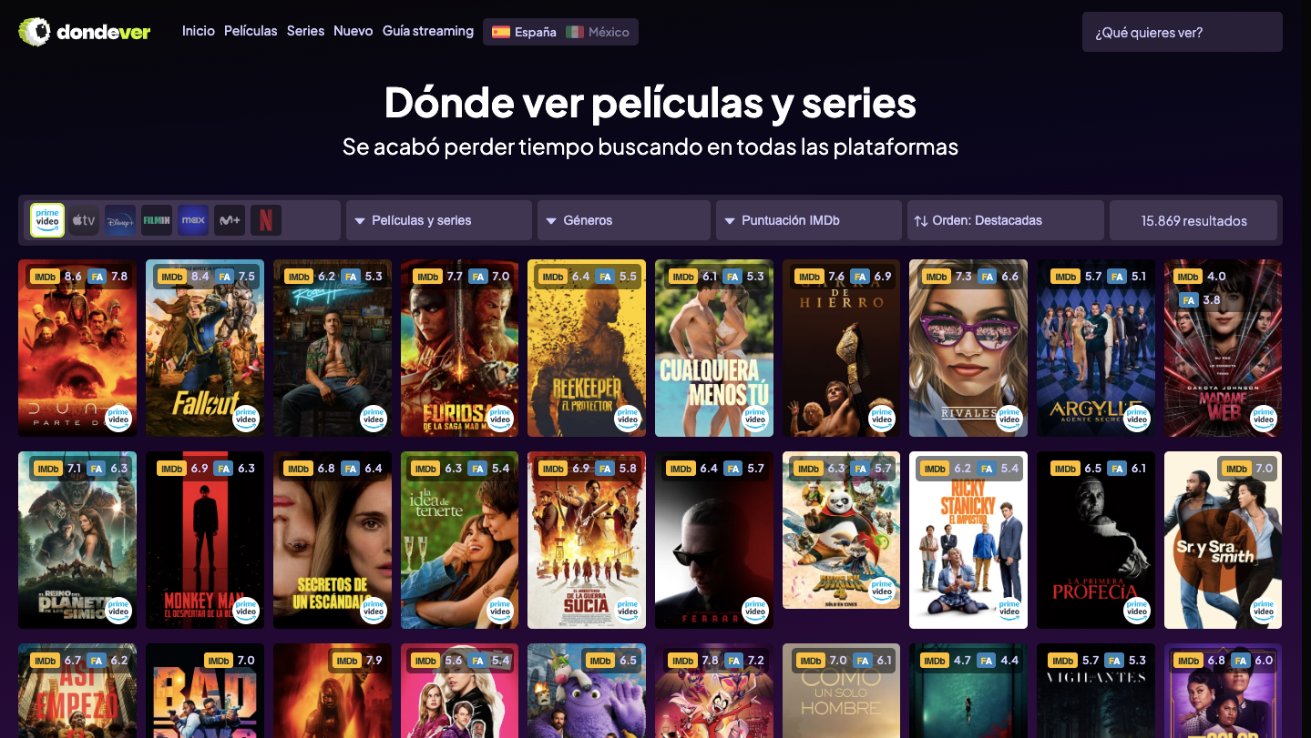 Captura de pantalla de la pàgina web de la start-up catalana, Dondever / Pàgina web