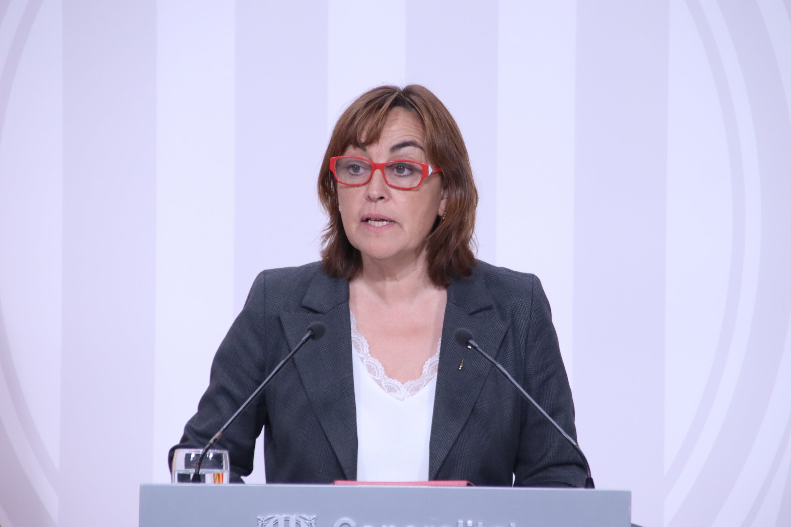 La portaveu del Govern, Sílvia Paneque, durant la roda de premsa posterior a la reunió del Consell Executiu d'aquest dimarts / ACN (Mariona Puig)