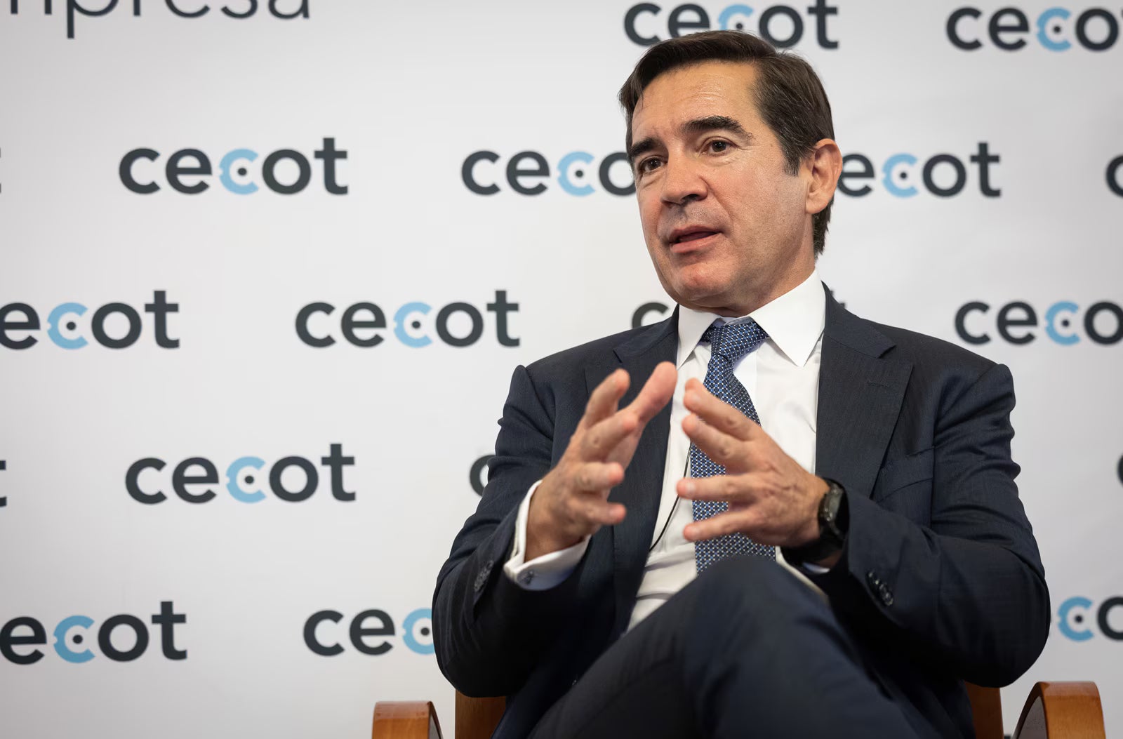 El president del BBVA, Carlos Torres, en un acte de la Cecot / ACN