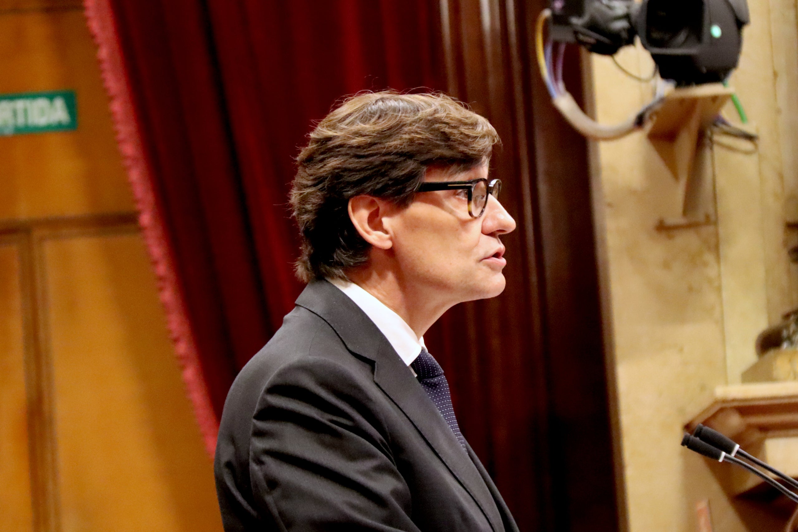 El president de la Generalitat, Salvador Illa, intervé al Parlament | Arxiu, Nico Tomás (ACN)