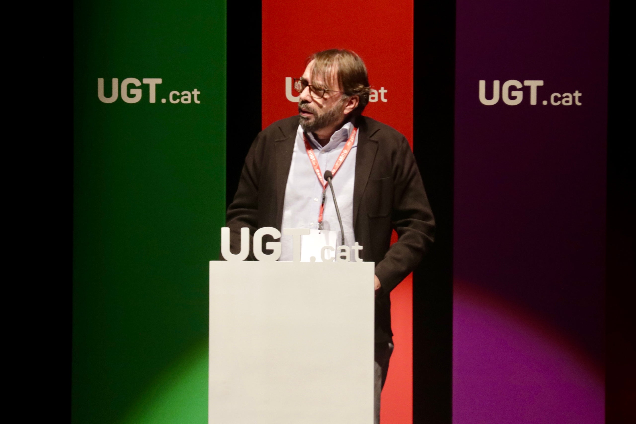 El secretari general de la UGT, Camil Ros, durant la seva intervenció al 17è congrés del sindicat / ACN