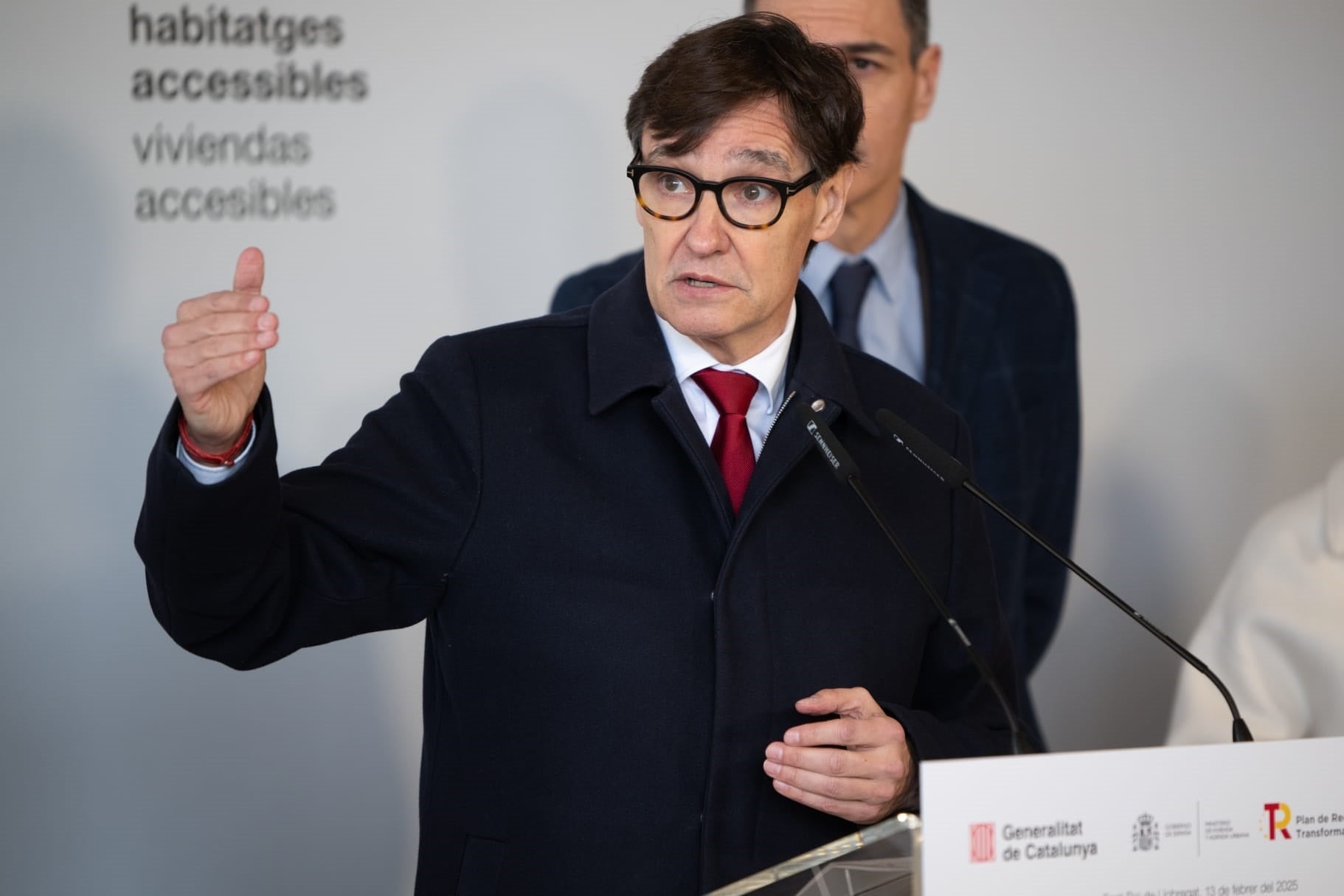 El presidente Salvador Illa en la presentación de nuevas medidas para fomentar la vivienda / Lorena Sopena (Europa Press)