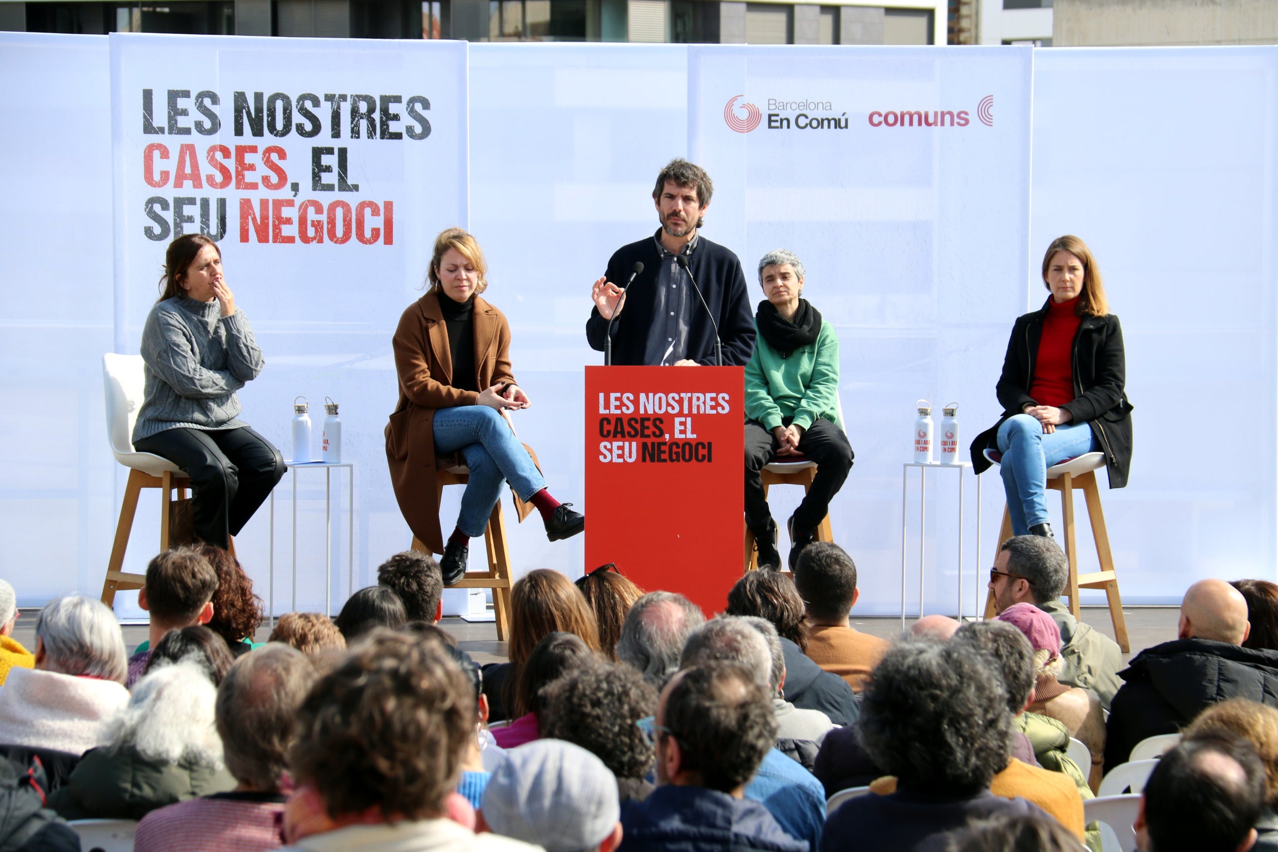 Ernest Urtasun durante su intervención en el acto de los Comuns sobre vivienda en Barcelona / Àlex Recolons (ACN)