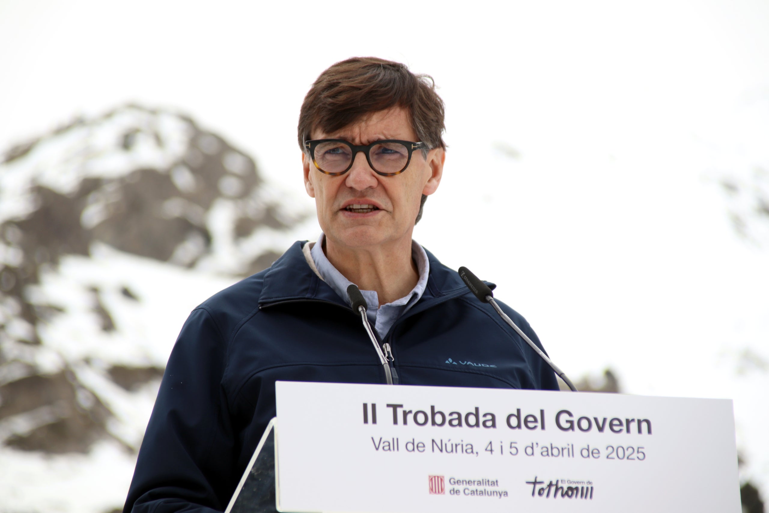 El president de la Generalitat, Salvador Illa, durant el retir del Govern a Núria / ACN