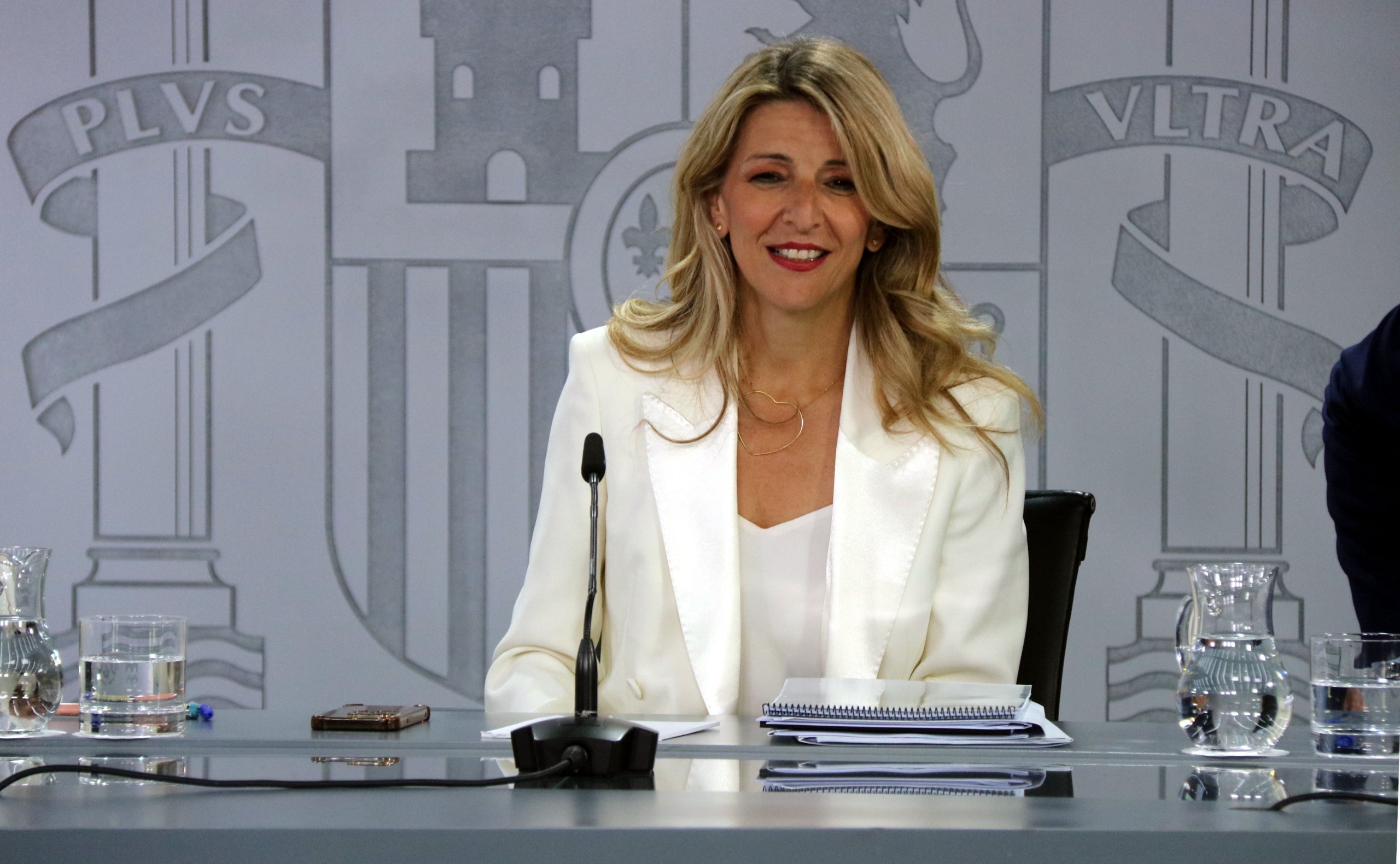 La vicepresidenta segona i ministra de Treball, Yolanda Díaz, a la roda de premsa posterior al Consell de Ministres / ACN
