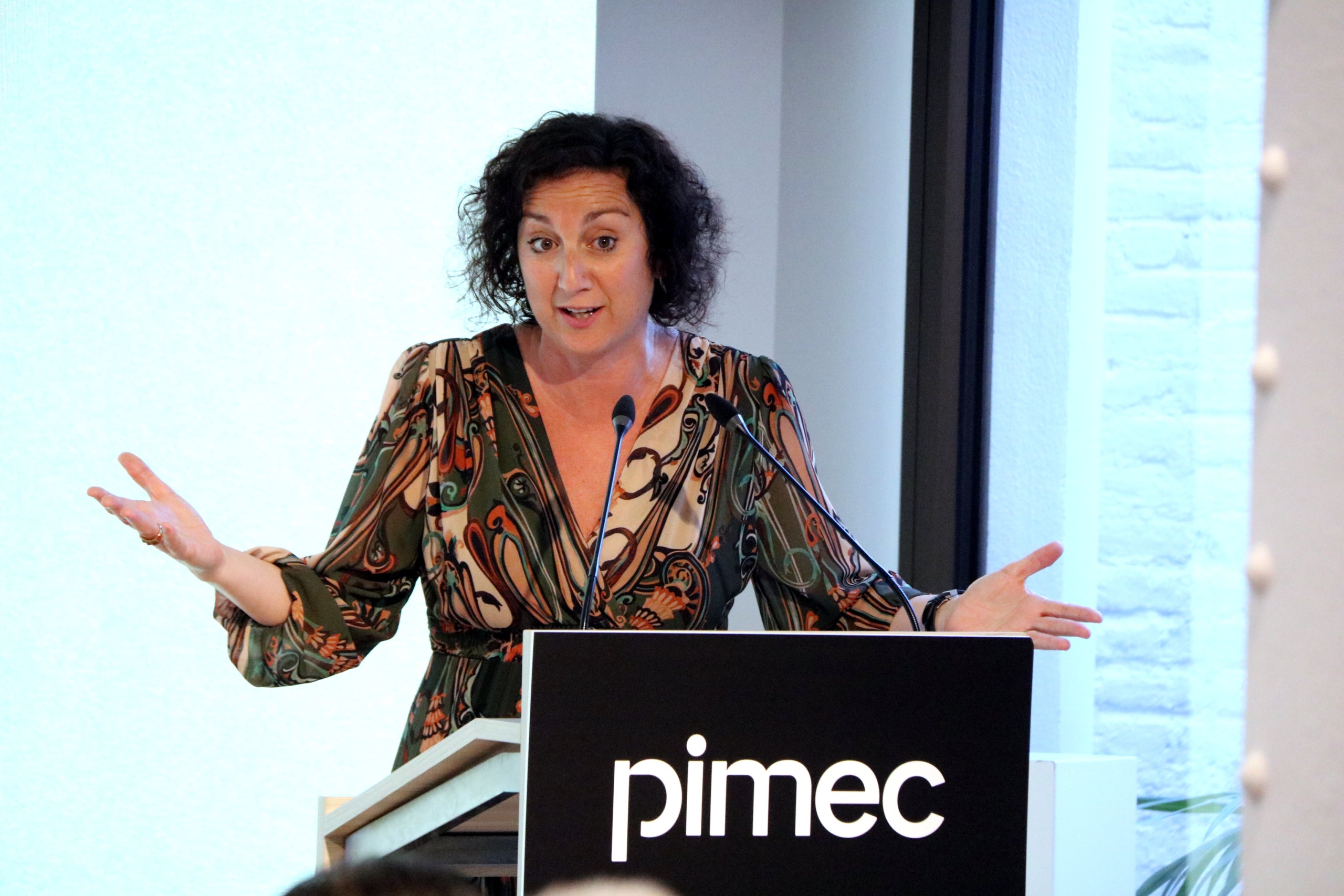 La consellera d'Economia i Finances, Alícia Romero, en la cloenda de l'assemblea general de Pimec | Jordi Bataller (ACN)