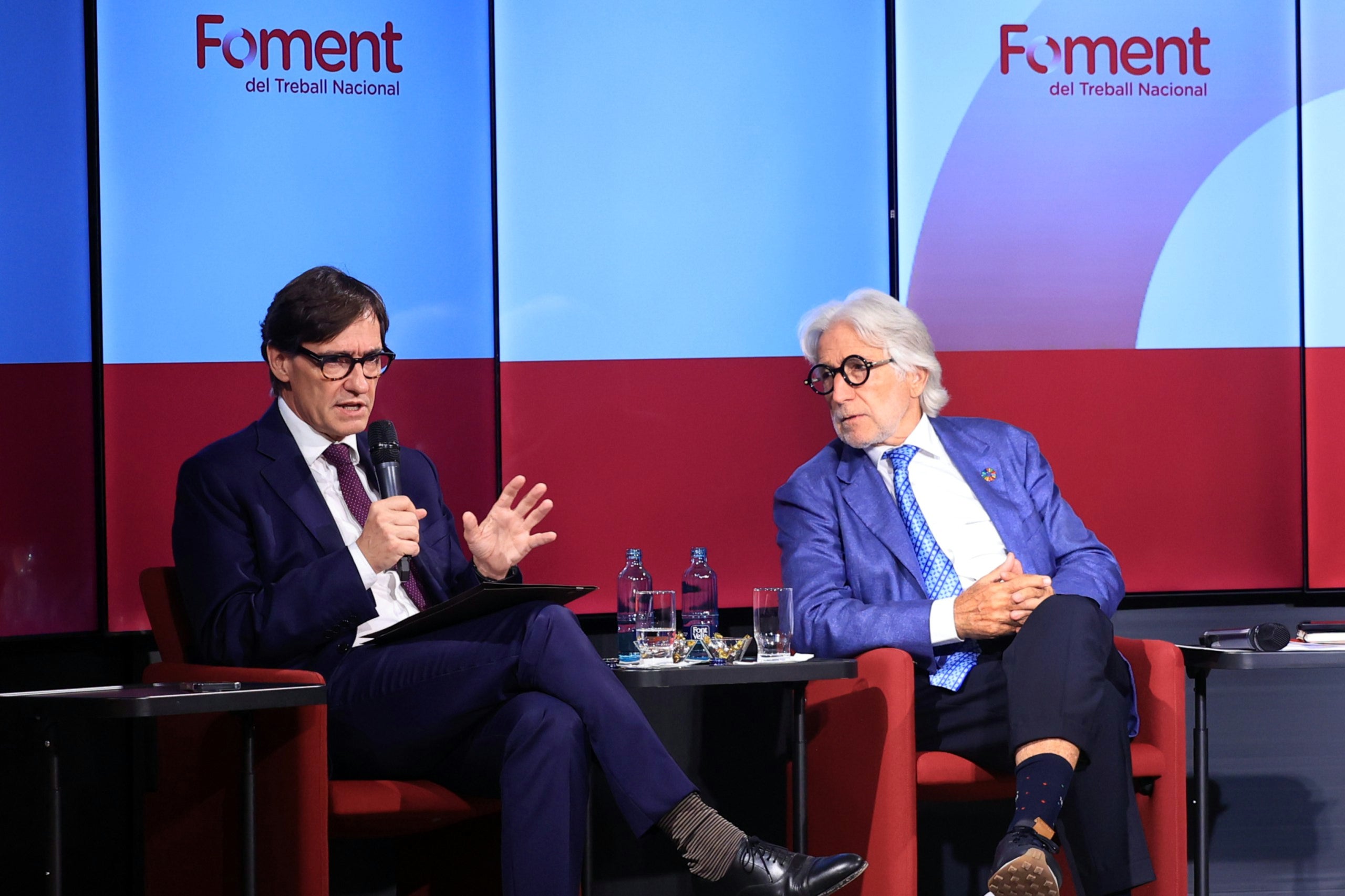 El president de la Generalitat, Salvador Illa, amb el president de Foment, Josep Sánchez Llibre / Govern