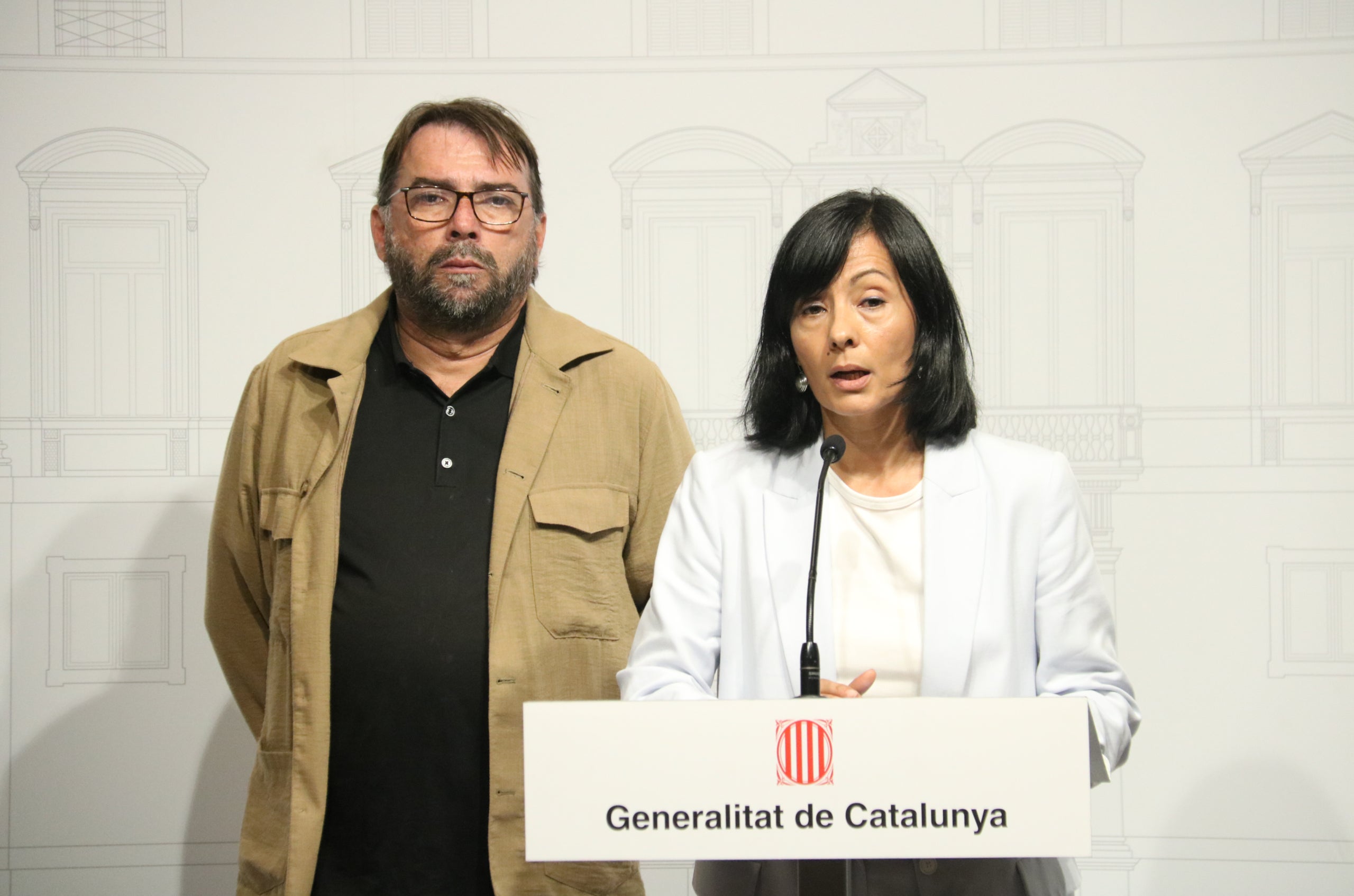 El secretari general d'UGT, Camil Ros, i la secretària general de CCOO, Belén López / ACN