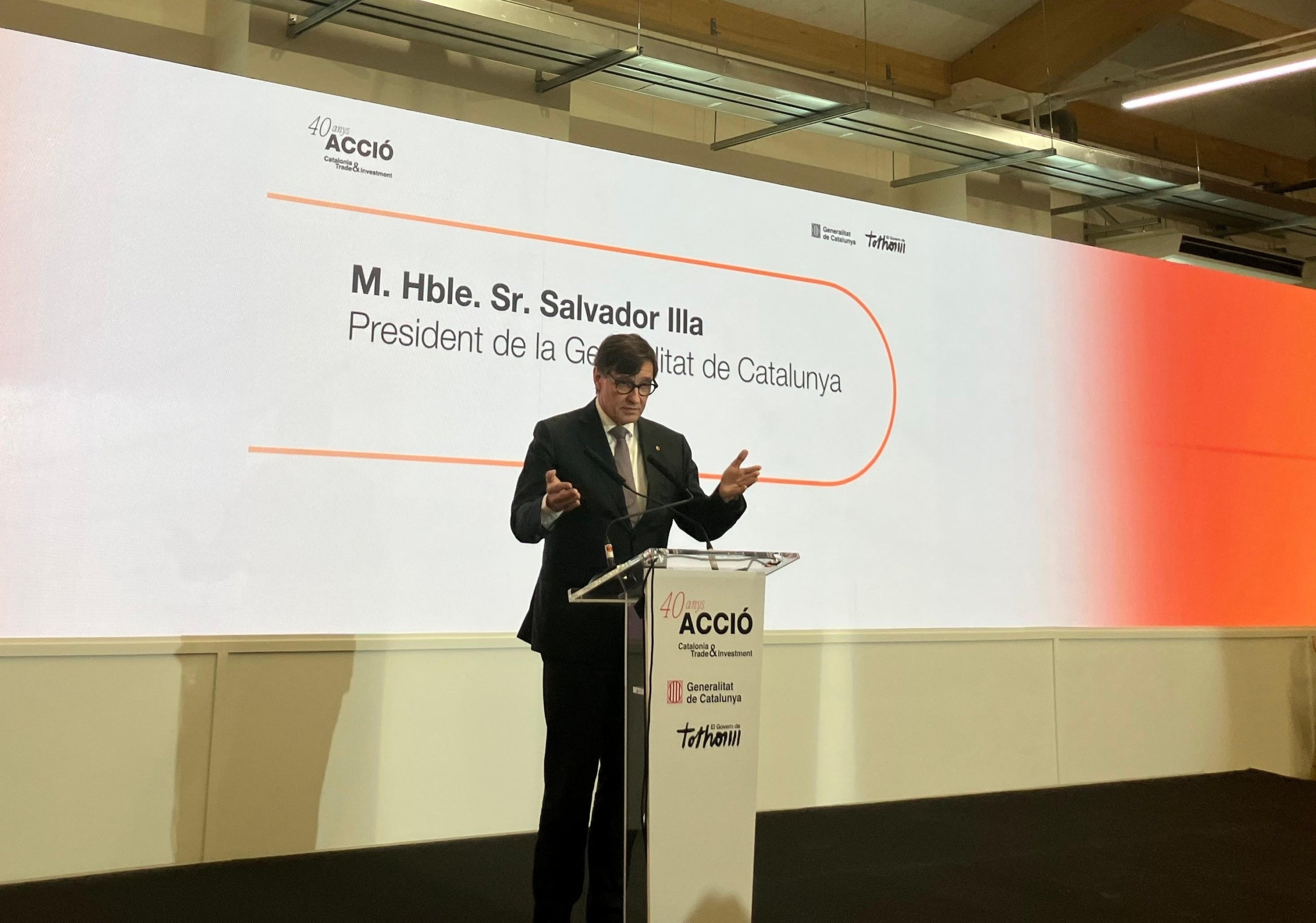 El president de la Generalita, Salvador Illa, en la presentació de l'estratègia per captar inversió estrangera / EuropaPress