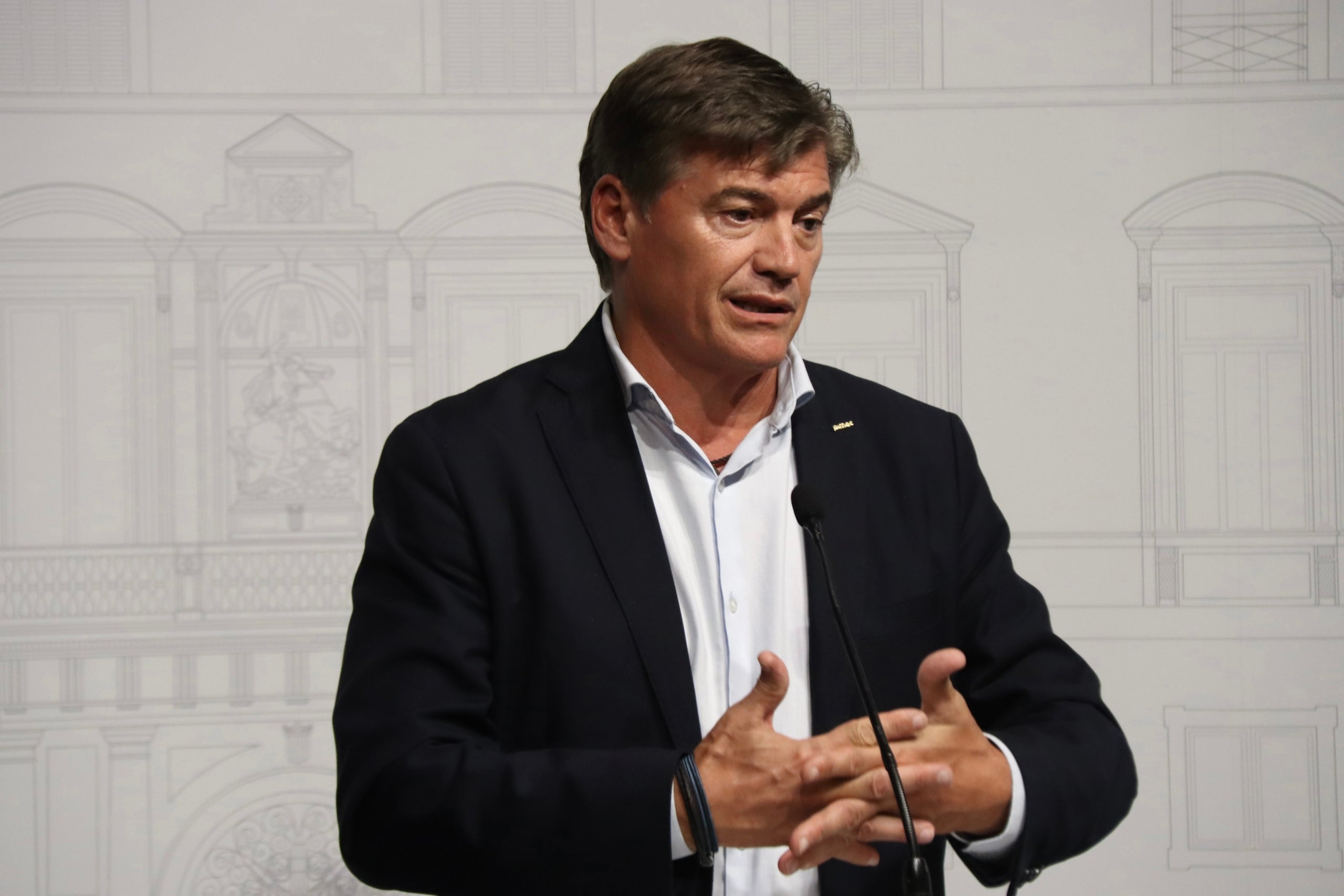 El presidente de la Pimec, Antoni Cañete, en el Palau de la Generalitat / ACN