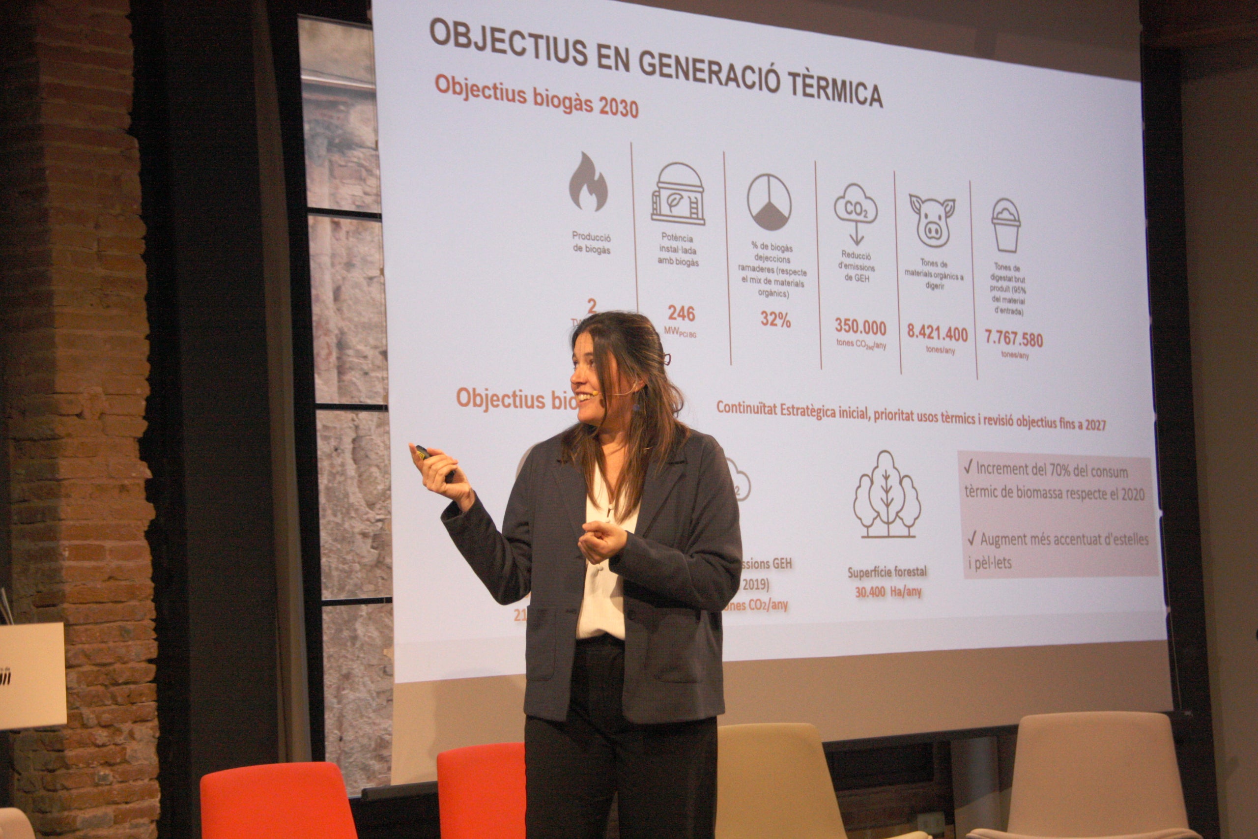 La directora del ICAEn, Anna Camps, en la presentación del balance energético anual de Cataluña / ACN