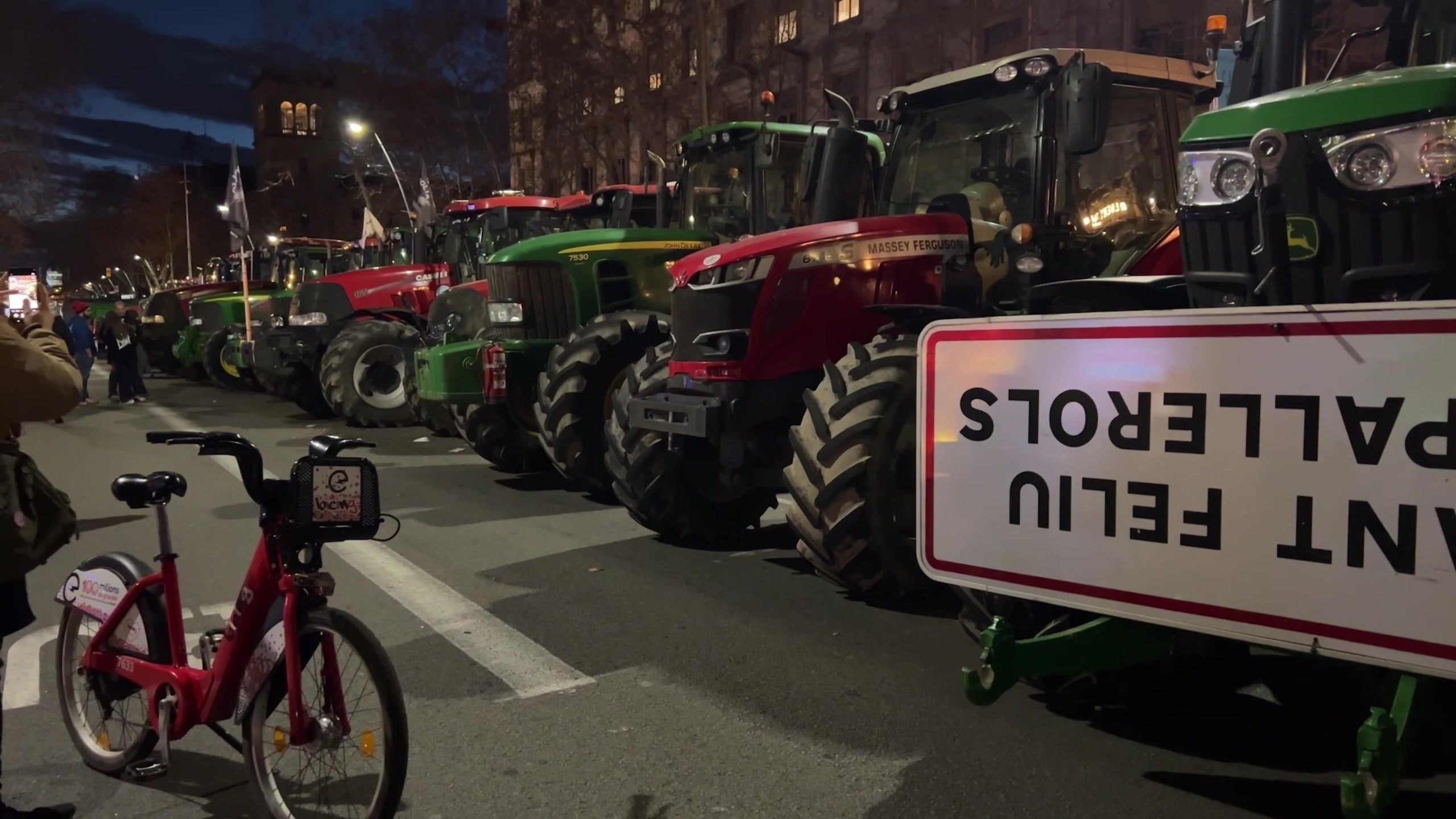 Tractors durant la mobilització a Barcelona / ACN