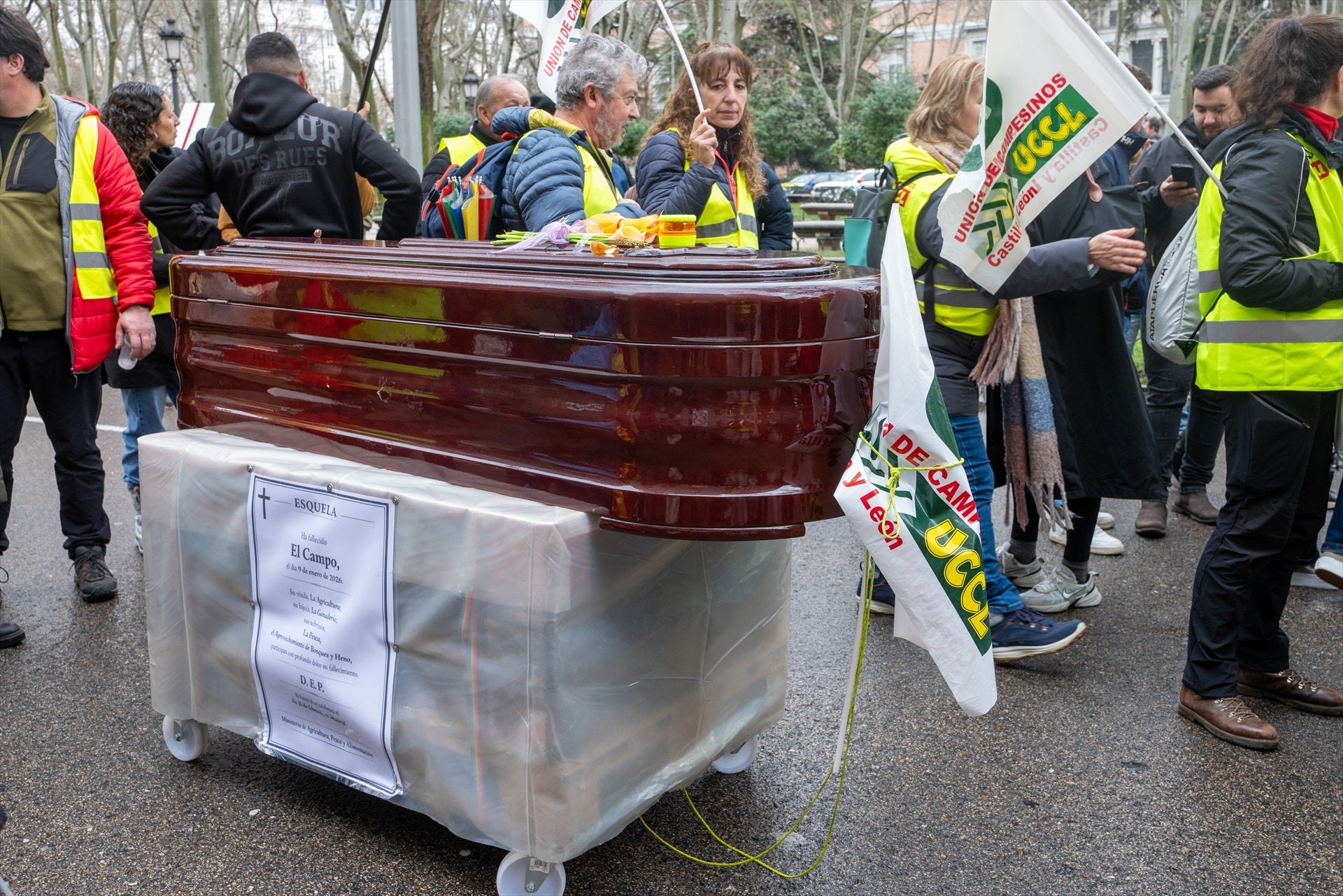 'Performance' dels manifestants pagesos a Madrid / EP