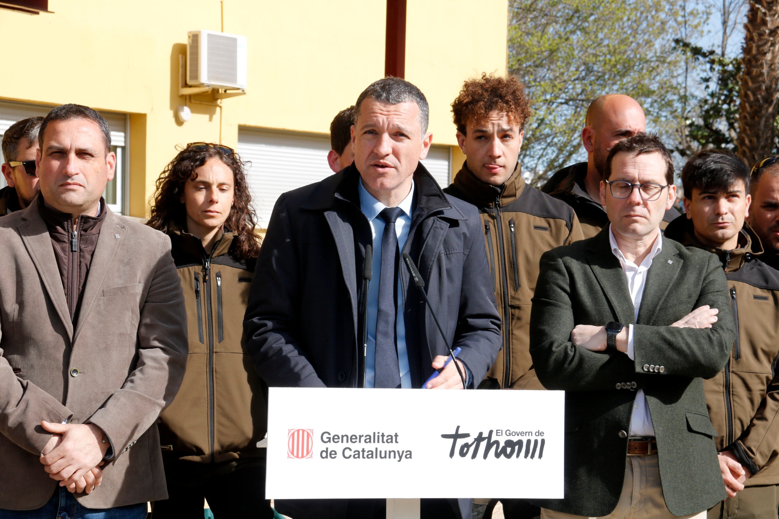 El conseller d'Agricultura, Òscar Ordeig, en una roda de premsa a Tàrrega | Anna Berga (ACN)