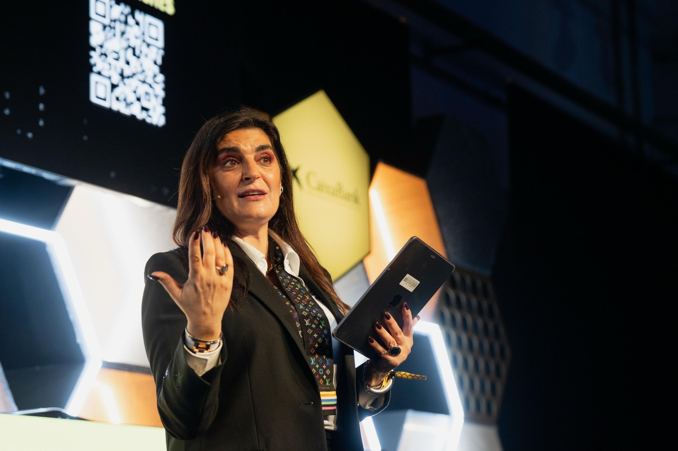 La subdirectora General de la DGCONNECT de la Comissió Europea, Despina Spanou, a la seva intervenció al Talent Arena del MWC / MWCapital