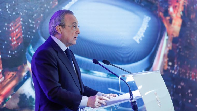Florentino Pérez, durant la presentació del nou Santiago Bernabéu.