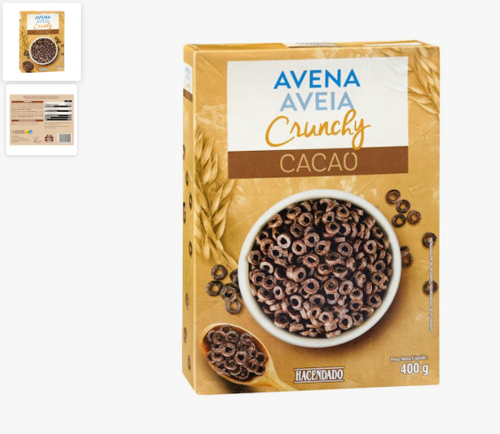 Cereales avena Crunchy Hacendado de cacao